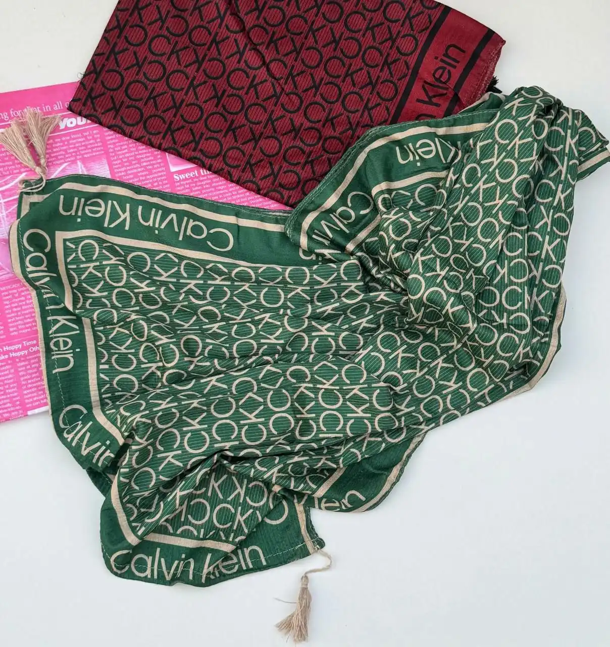 شال کریشه چاپی ck (1015)